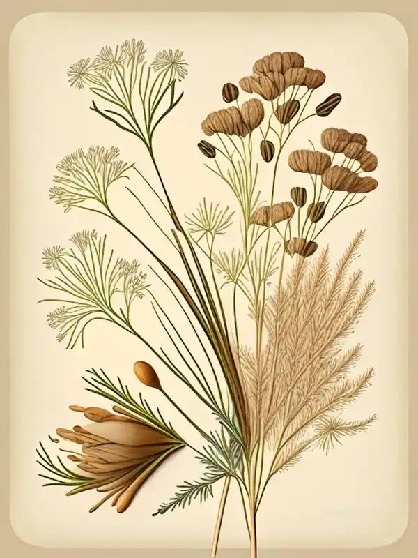 Bargain Caraway Spices And Herbs Retro Drawing 3