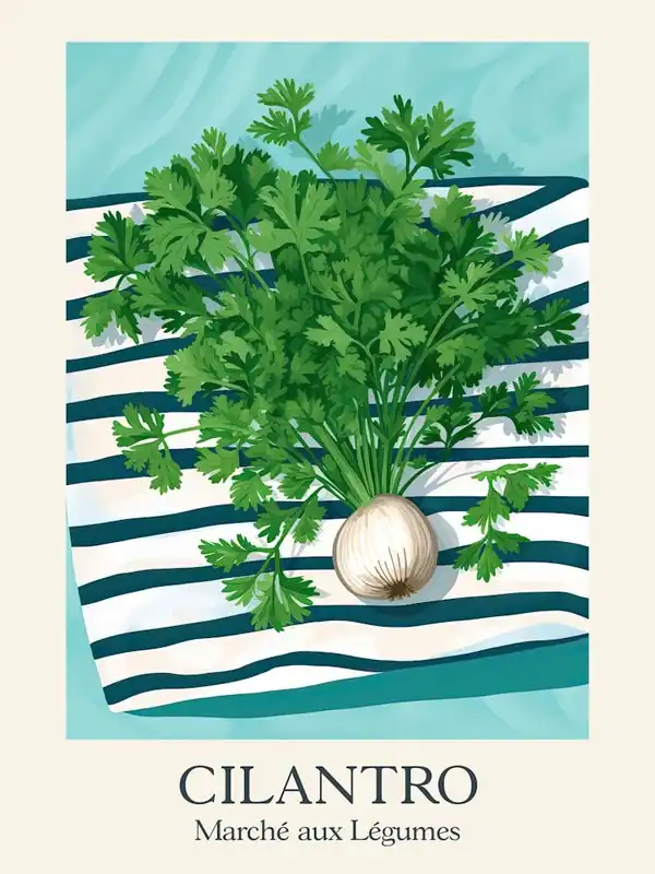 Marche Aux Legumes Cilantro Summer Illustration 7 Hassle-Free Returns