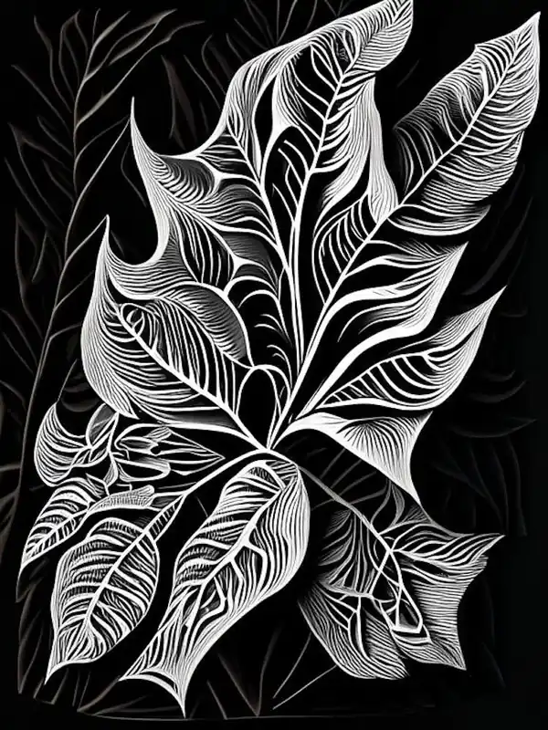 Olive Leaf Linocut 1 New Arrival