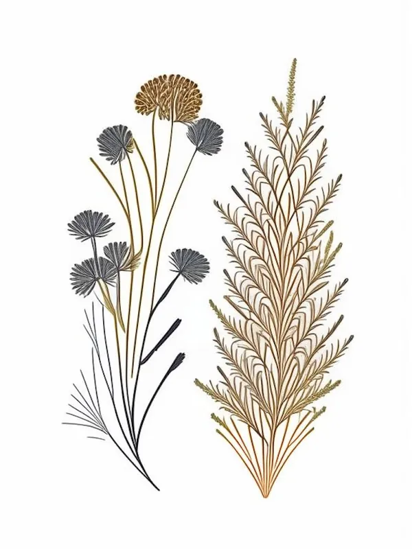Buy Direct Caraway Seeds Spices And Herbs Minimal Line Drawing 3