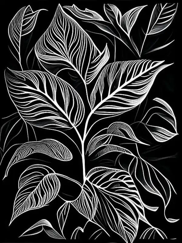 Trending Basil Leaf Linocut 3