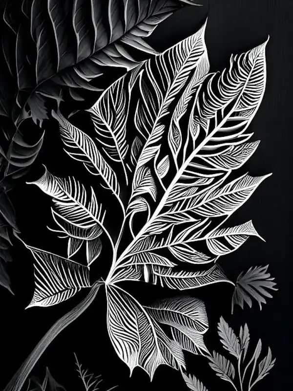 Fast Shipping Curry Leaf Linocut