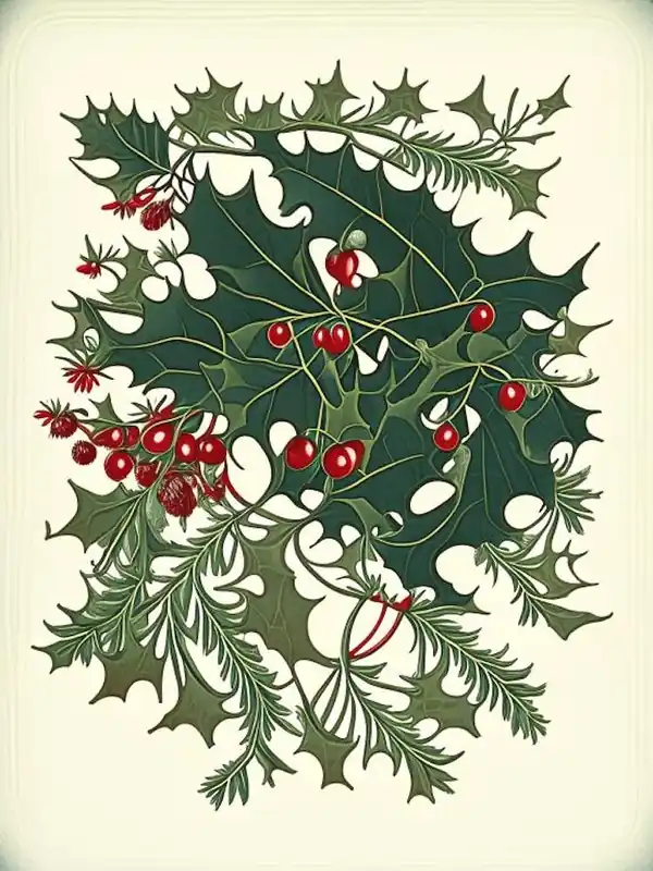 Handmade Mistletoe Herb Vintage Botanical