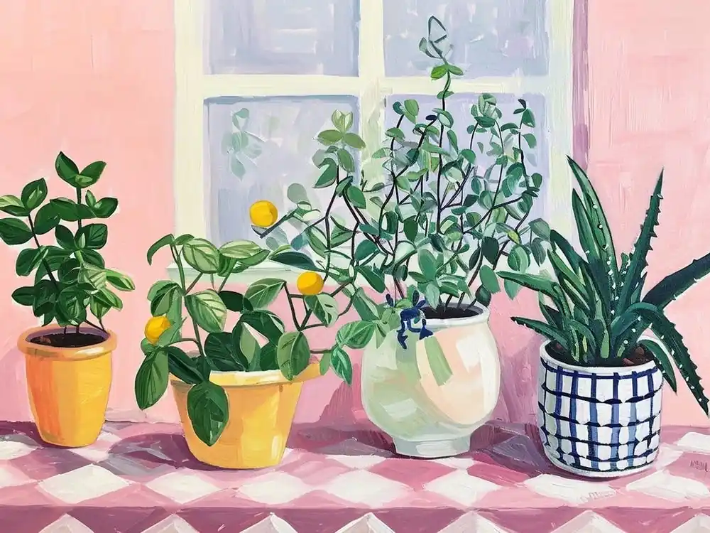 Latest Potted Herbs Checkerboard 2