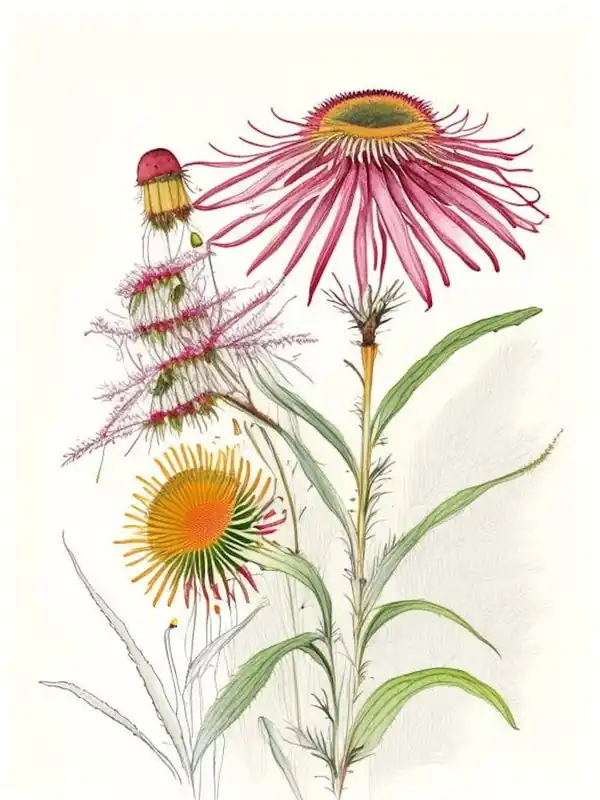 Echinacea Spices And Herbs Pencil Illustration 2 Wholesale