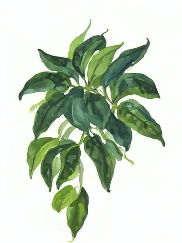 Premium Jerusalem Cherry (Solanum Pseudocapsicum) Watercolor
