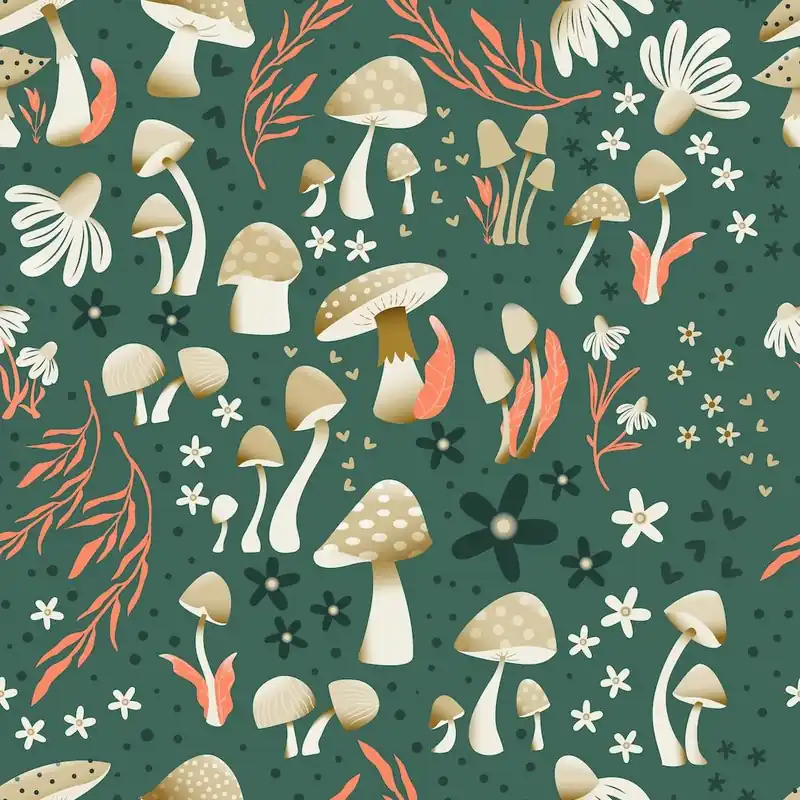 Buy Online Mushrooms And Flowers On Green Square