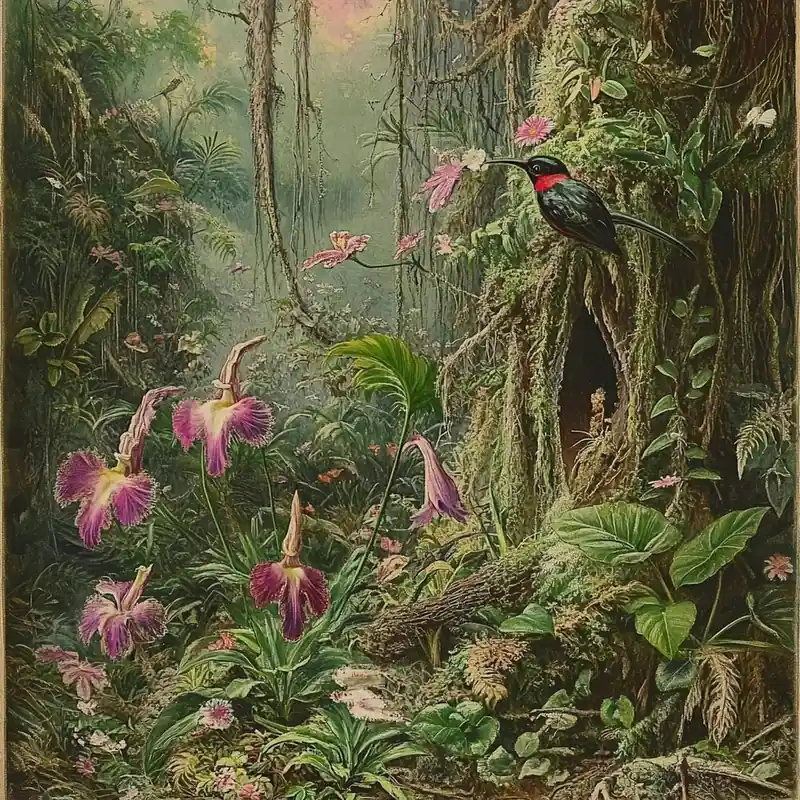 Bird In The Jungle Art Authentic