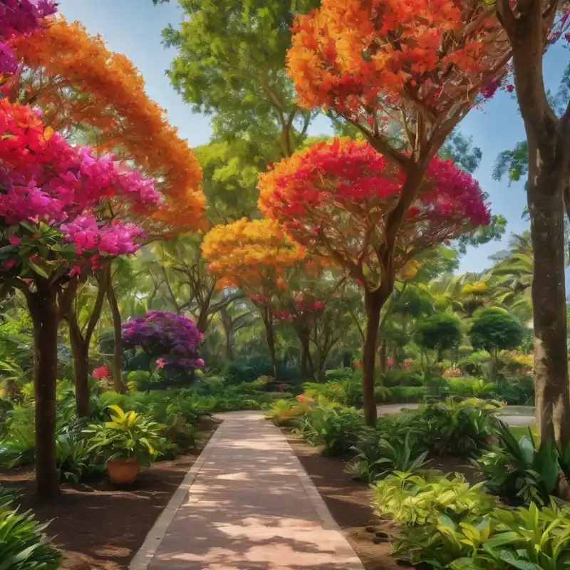 Colorful Trees In A Garden Affordable