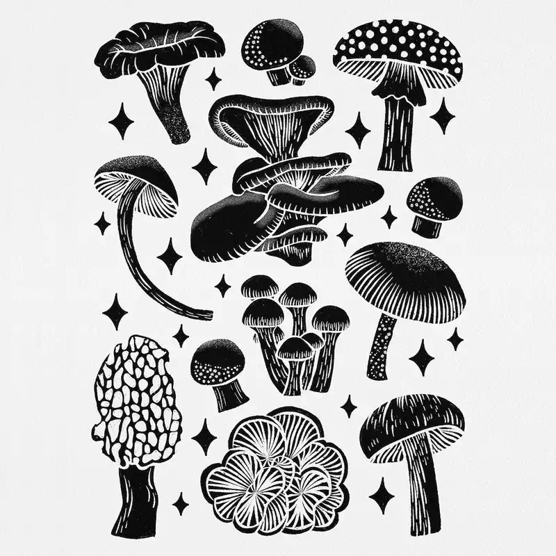 Today Only Texas MushroomsBlack Silhouette Square