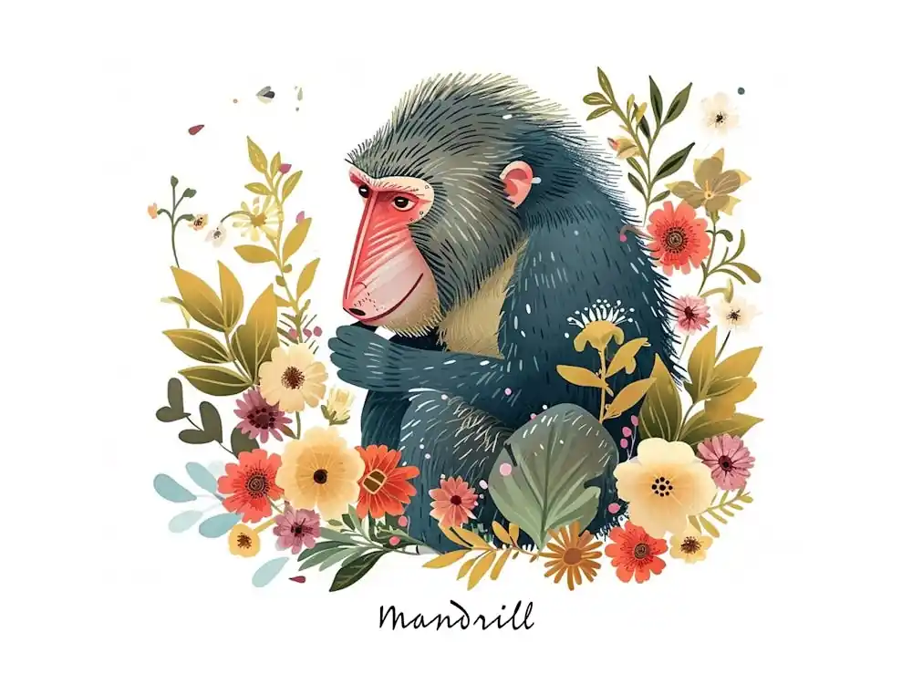 Weekend Sale Little Floral Mandrill 3 Poster