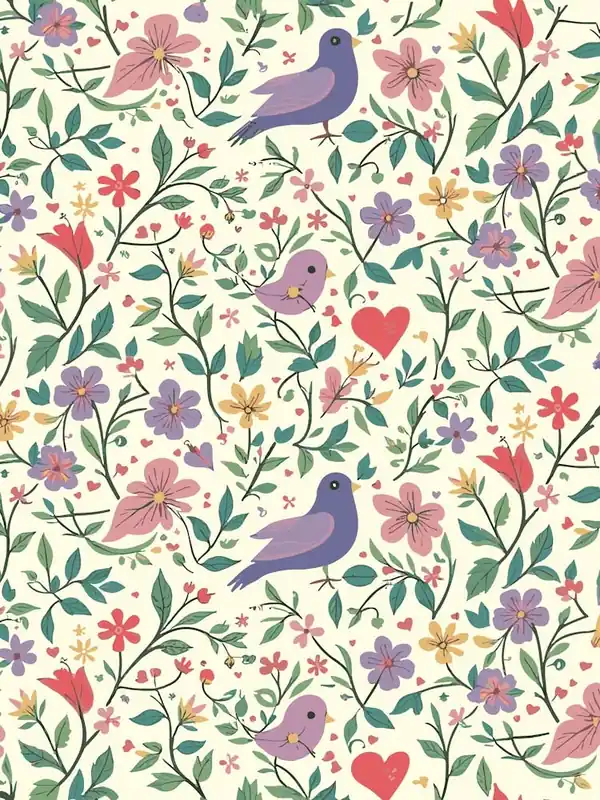 Flowers and birds - St. Valentines Day poster Don’t Miss Out