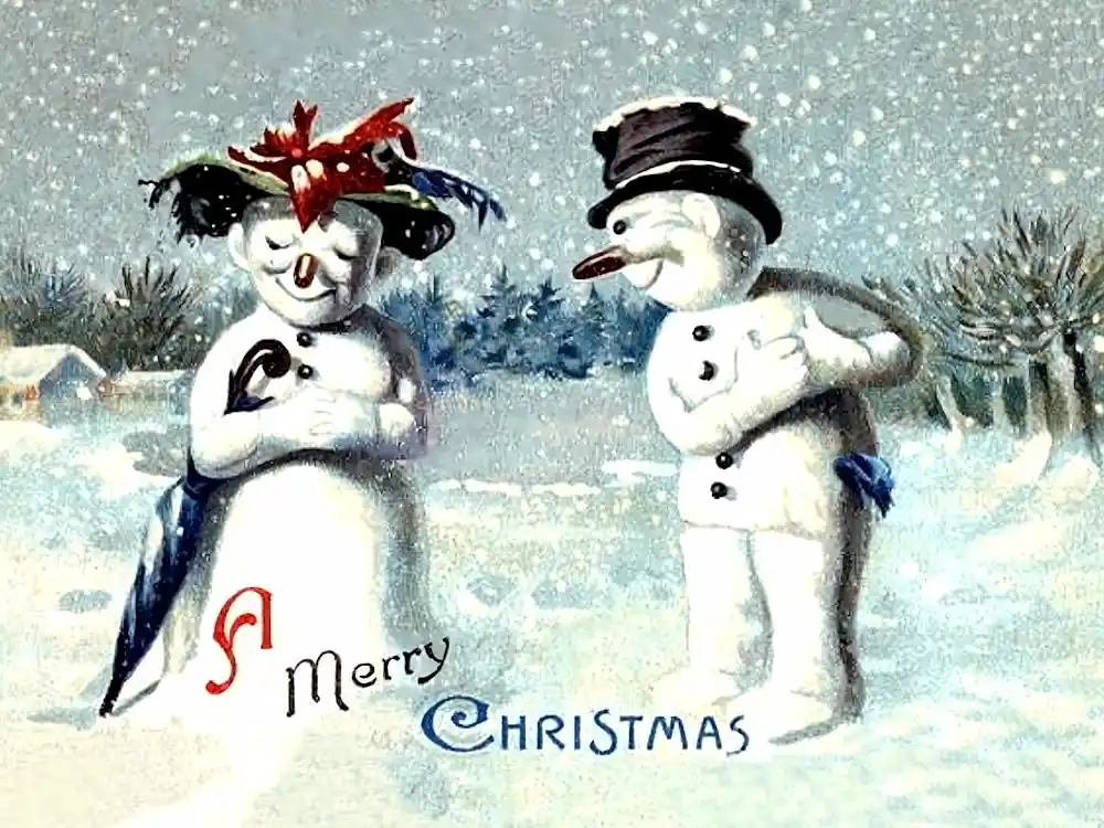 Next Day Delivery Snowman Is Expressing Love To His Snow Lady