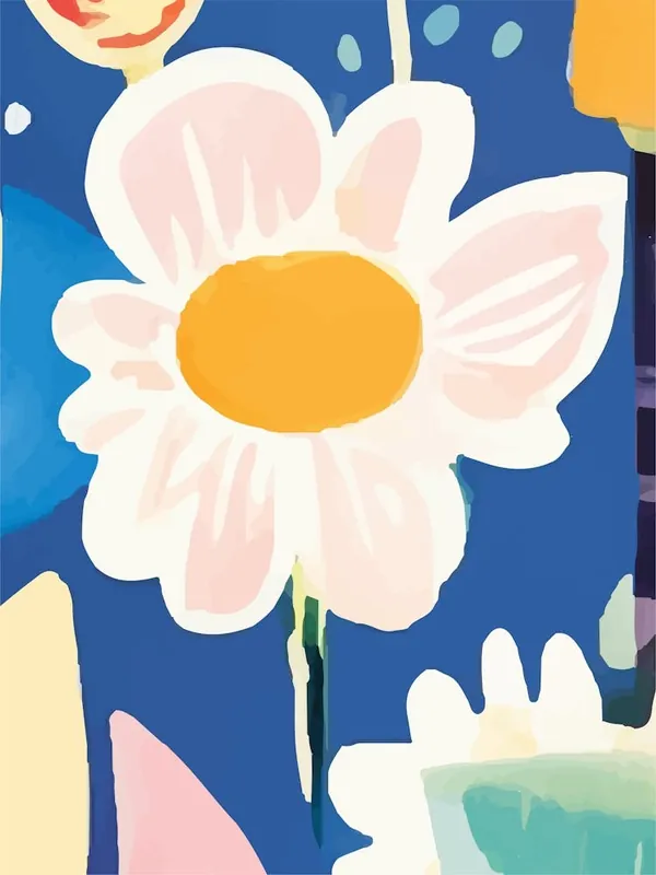 Top Rated Blue and pink abstract Daisy flower