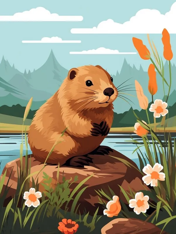Baby Animal IllustrationBeaver 3 Exclusive