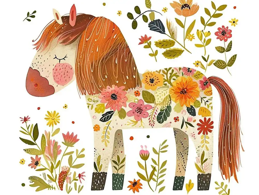 Little Floral Horse 3 Hassle-Free Returns