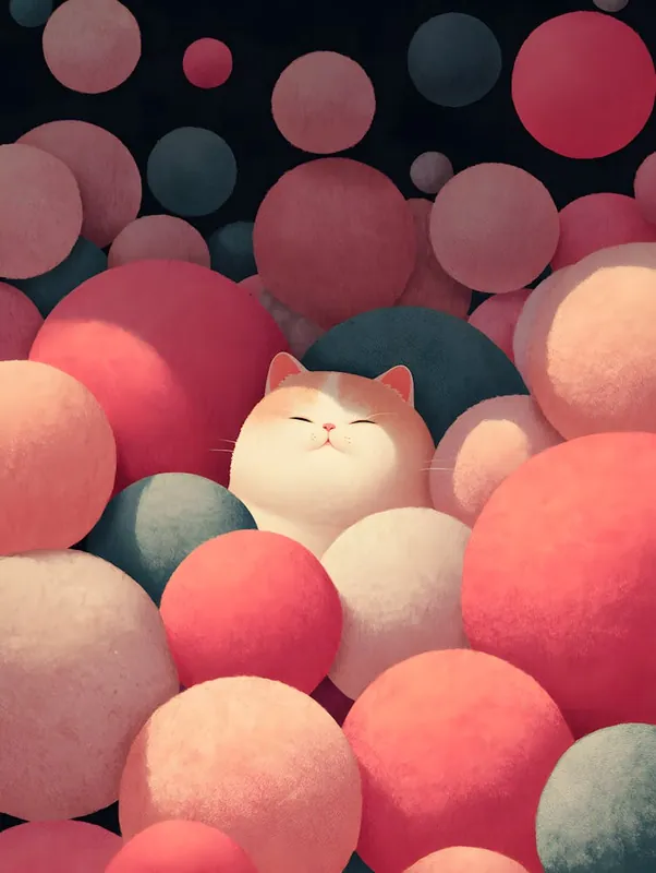 Cute Cat In A Ball Free Returns