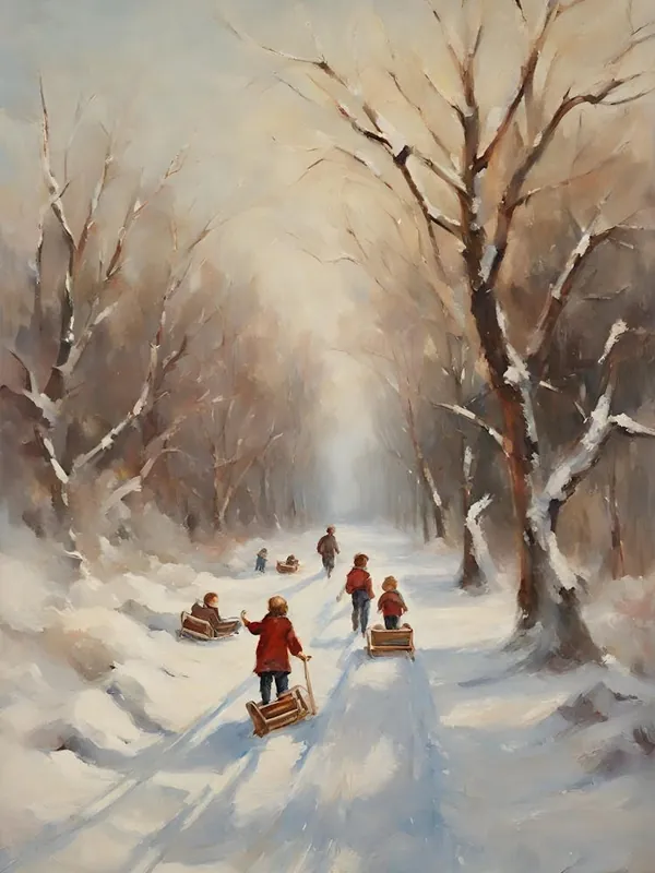Children On Sleds 1 Grab Now