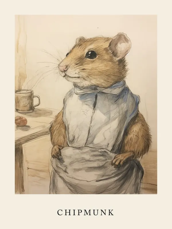 Direct From Manufacturer Beatrix Potter InspiredAnimal Watercolour Chipmunk 3