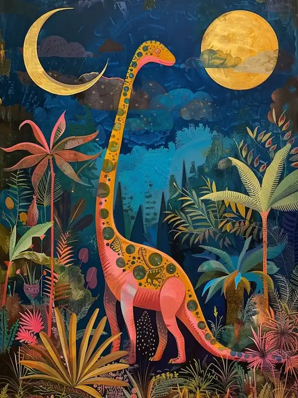 Colourful Dinosaur In The Landscape Painting 2 Deal