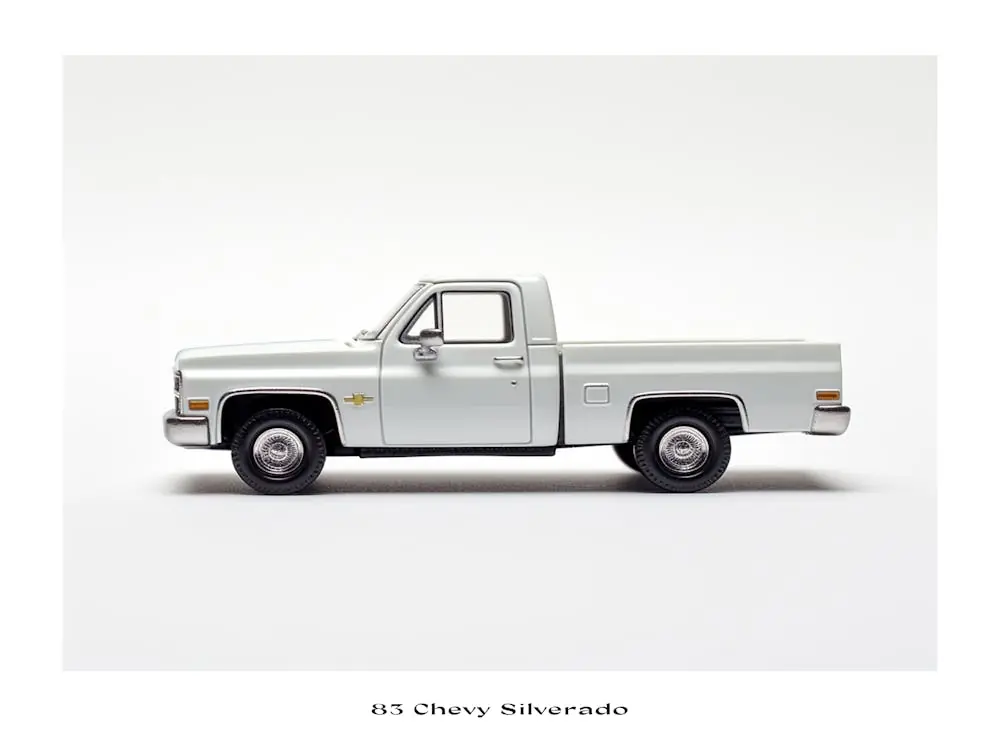 Trusted Brand Toy Car 83 Chevy Silverado White 2 Poster