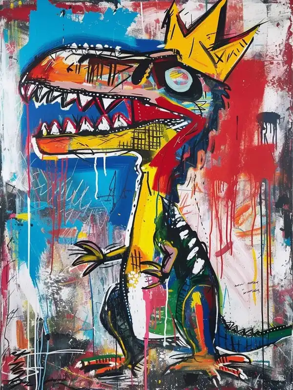 Paint Drip Dinosaur With A Crown 3 Next Day Delivery