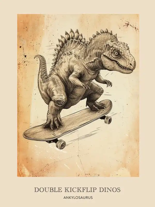 Ankylosaurus Vintage Dinosaur Poster 1 Money Back Guarantee