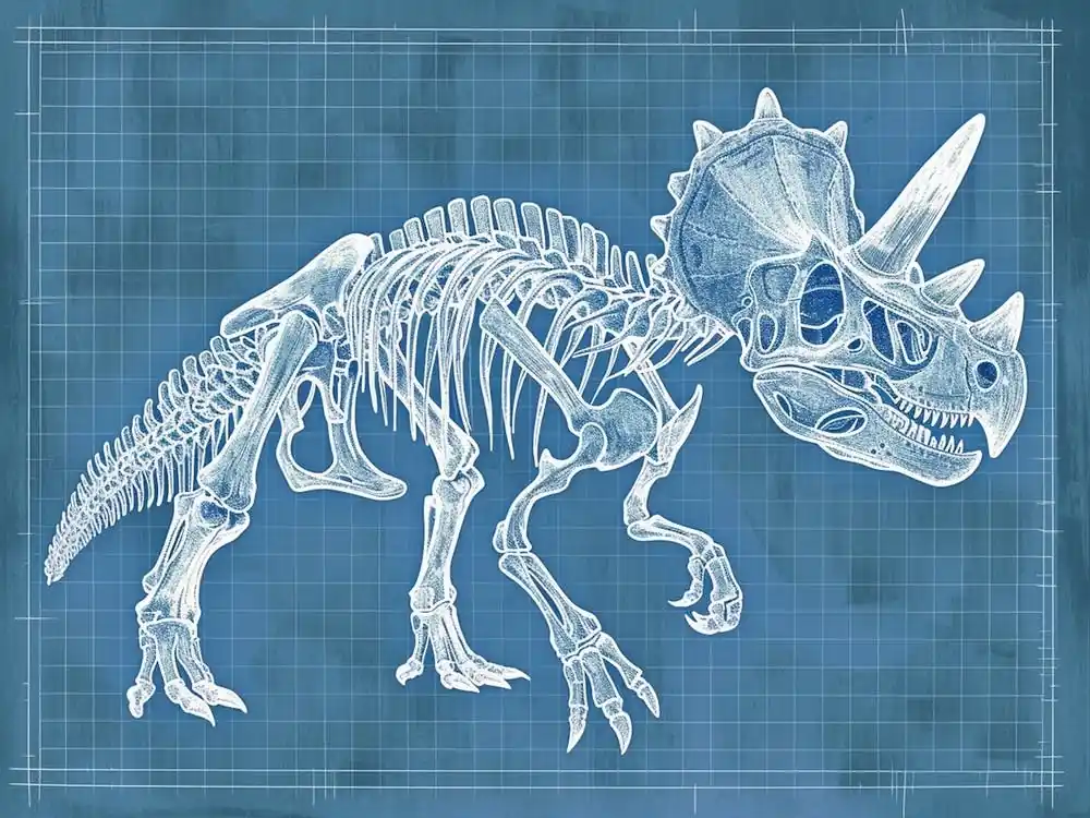 Protoceratops Dinosaur Skeleton Blue Print Don’t Miss Out