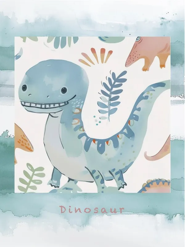 Certified Cute Dinosaur Watercolour Style 1 Poster