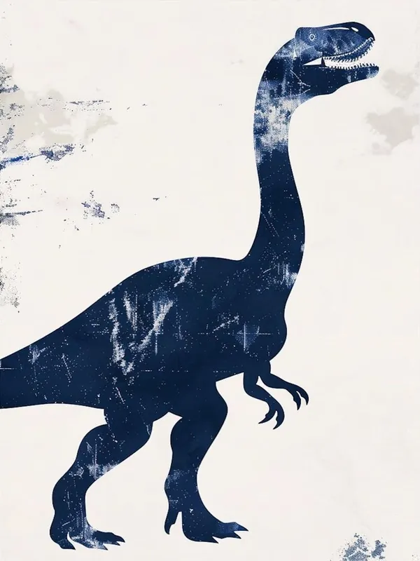 Navy Blue Textured Dinosaur Silhouette Trusted Brand