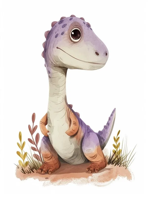 CuteAllosaurus Dinosaur Watercolour2 Time-Limited