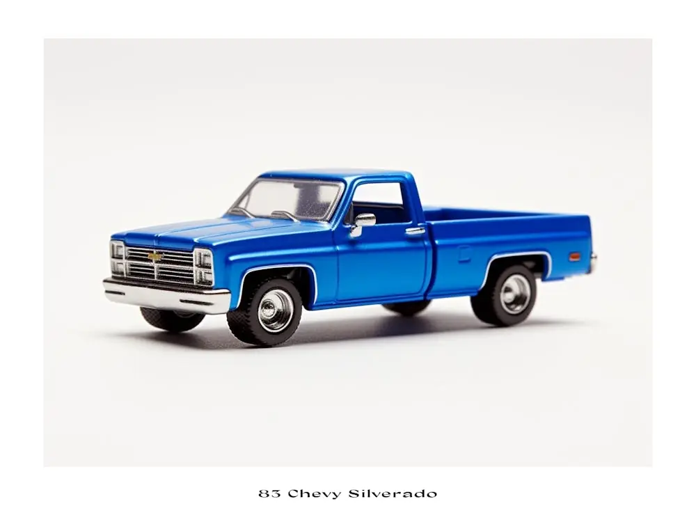 Toy Car 83 Chevy Silverado Blue Poster Super Sale