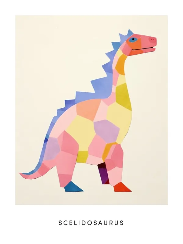 Top Rated Nursery Dinosaur Art Scelidosaurus 6 Poster