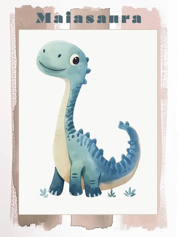 Price Cut Cute Cartoon Maiasaura Dinosaur Watercolour 2 Poster