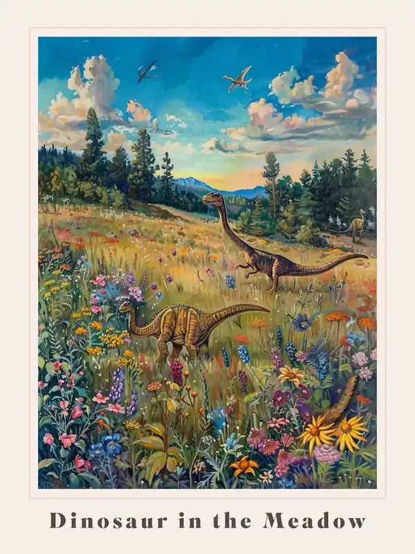 Grab Now Dinosaur In The Meadow Painting 2 Poster