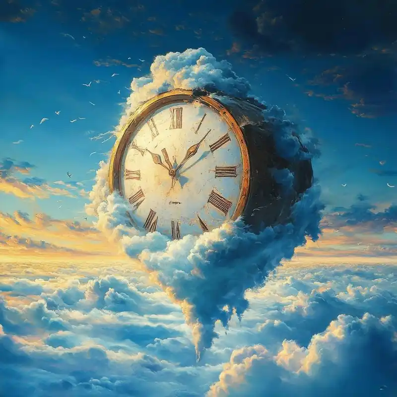 Special Discount Clock In The Clouds Art