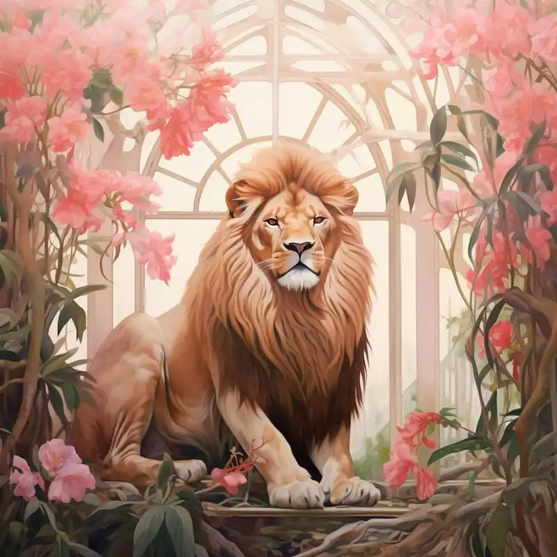 Lion 2 Pink Jungle Animal Portrait Bargain