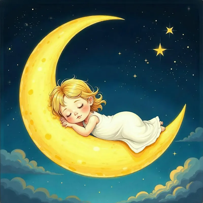 Next Day Delivery Little Girl Sleeping On The Moon 1