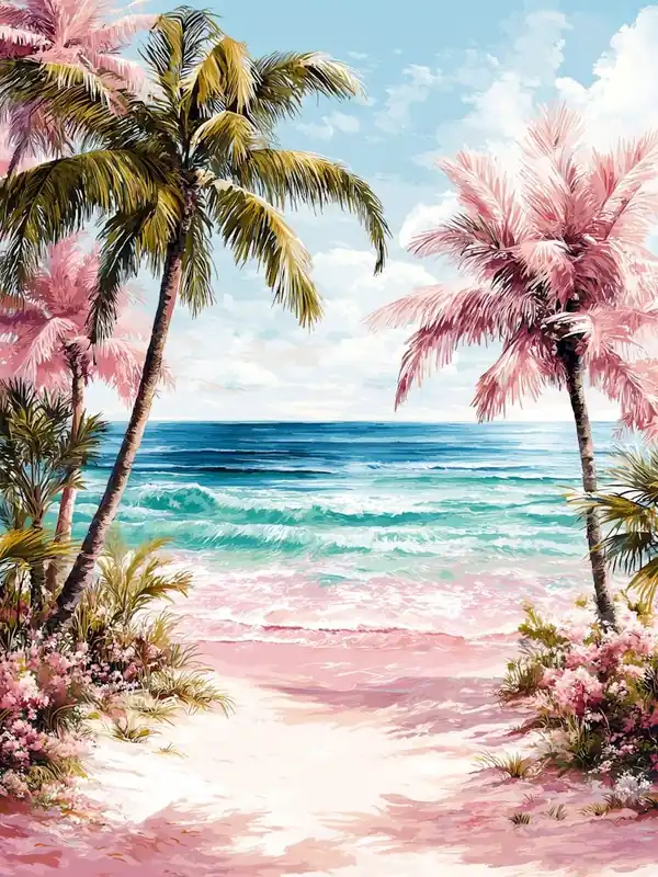 Best Choice Pink Palm Trees On The Beach