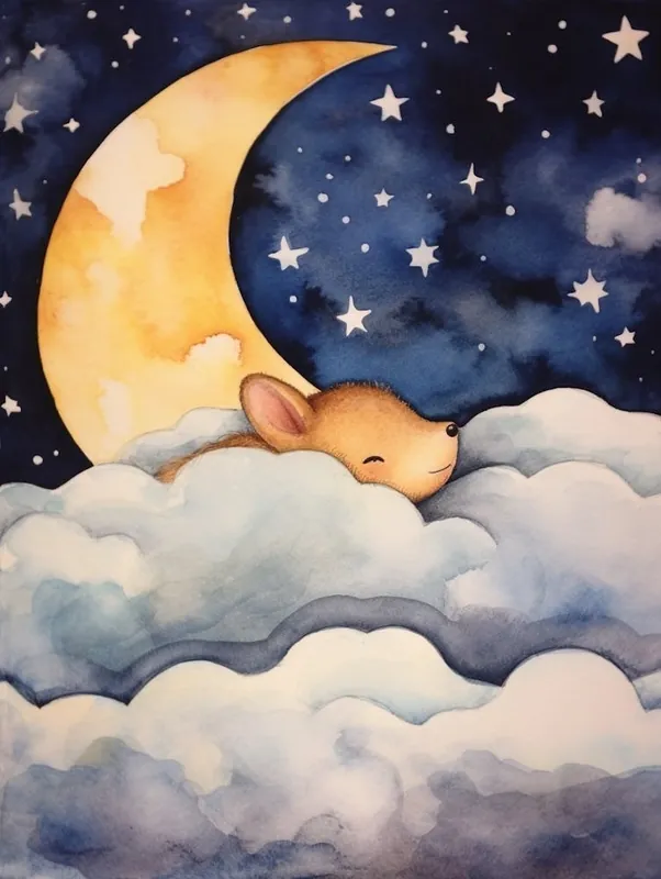 Handmade Baby Shrew Sleeping In The Clouds