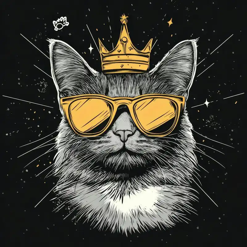 Design Featuring A Gray Cat With Golden.Generated AI. Wall 2 Save Now