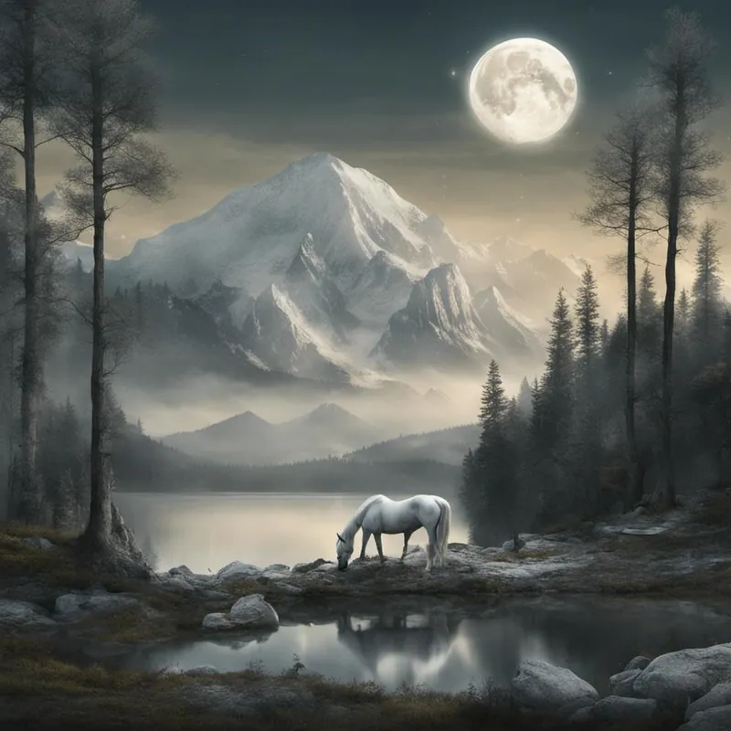 Limited Edition Horse In The Moonlight