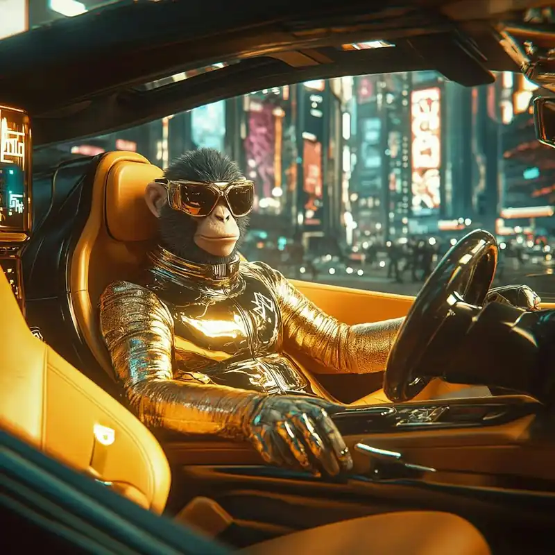 Monkey In A Car Worldwide Shipping