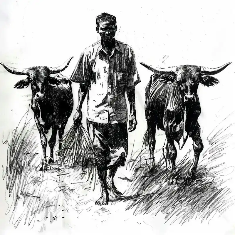 Clearance Man With Cattle