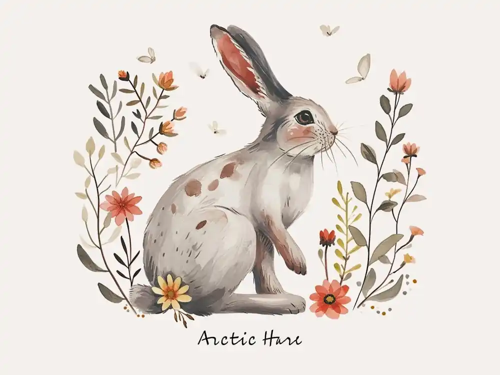 Factory Price Little Floral Arctic Hare 4 Poster