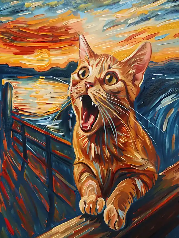 Fantastic Cat Screaming 20 Handmade