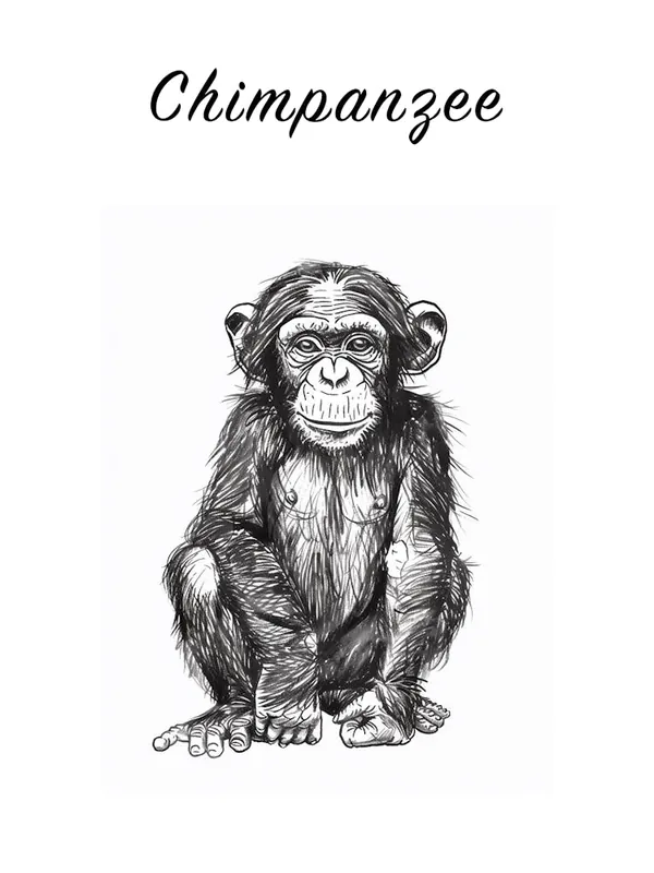 B&W Chimpanzee 2 Poster Order Now