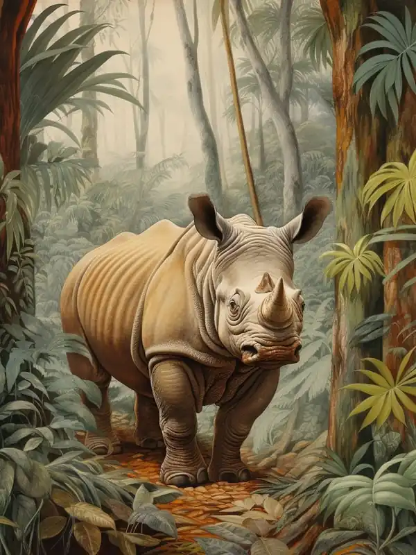 Top Rated Brown Rhino Realistic Illustration