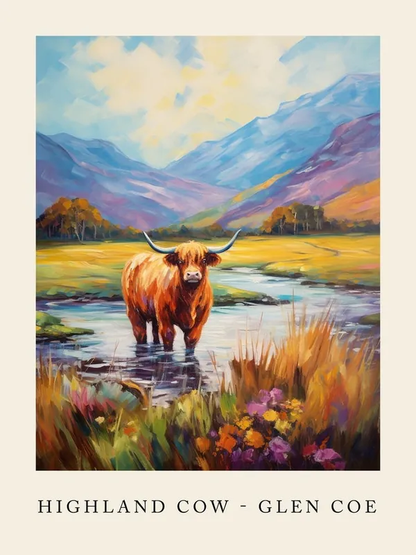 Highland CowGlen Coe Poster Exclusive