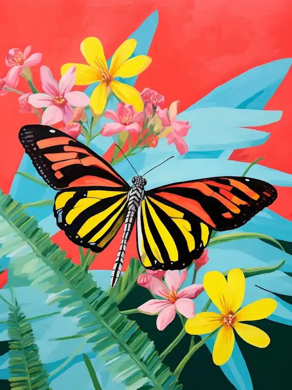Pop Art Zebra Longwing Butterfly1 Cheap